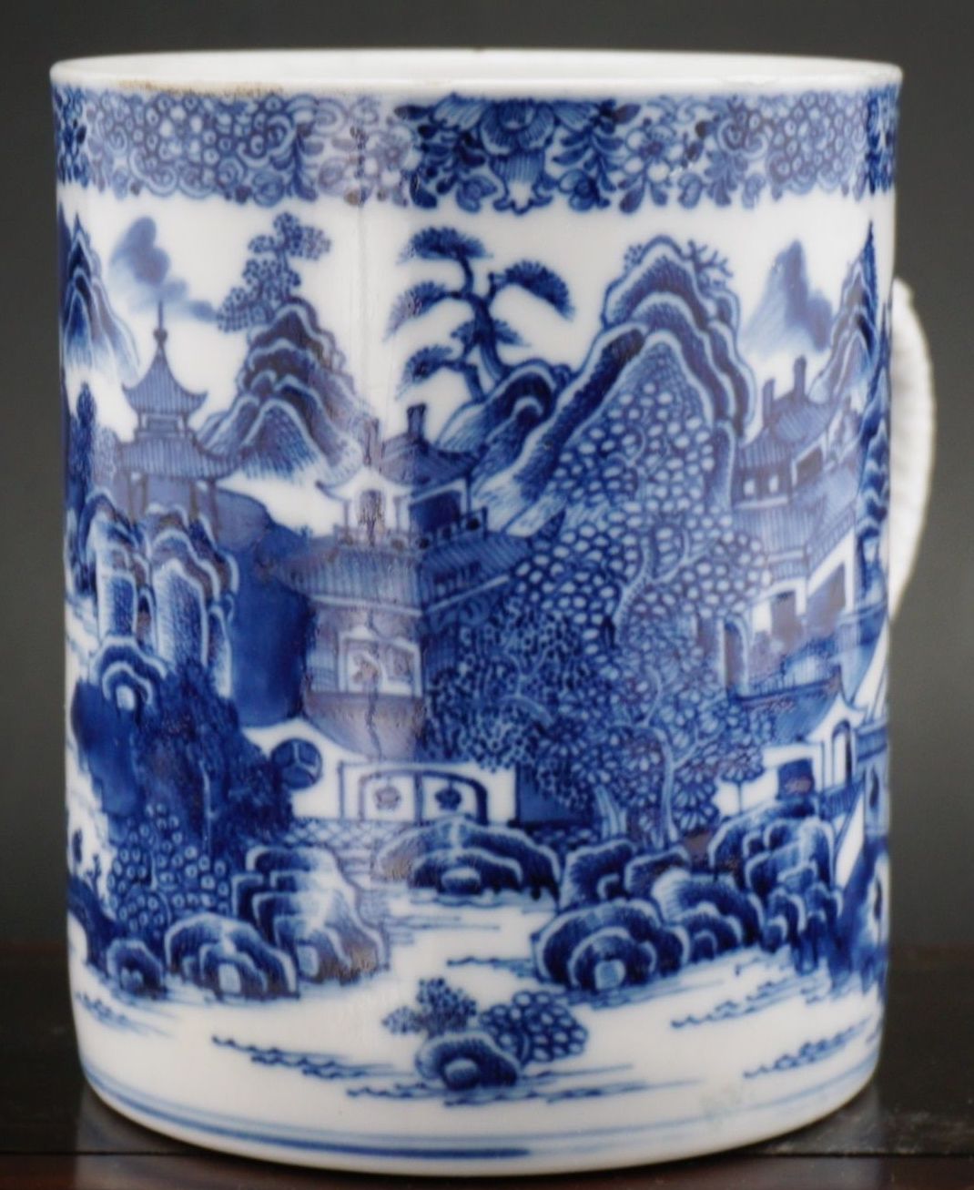 771. Chinese Porcelain Blue and White Dragon Tankard Mug 18thCt - Image 2