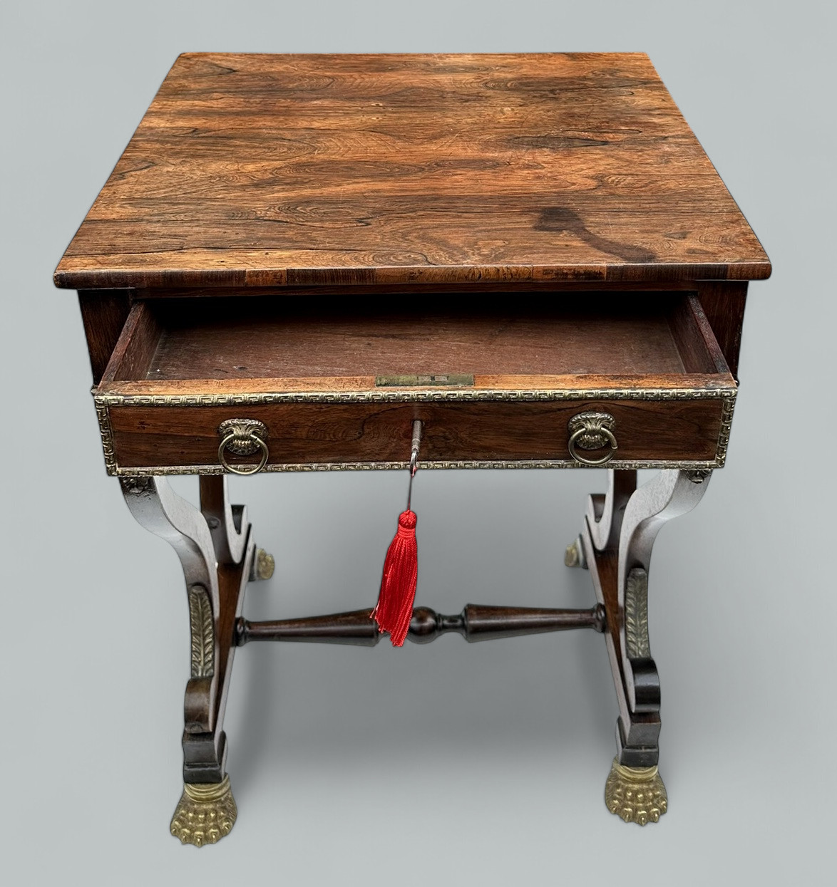 094. Antique English Regency Rosewood Occasional Side or Work Table Circa 1815 - Image 4