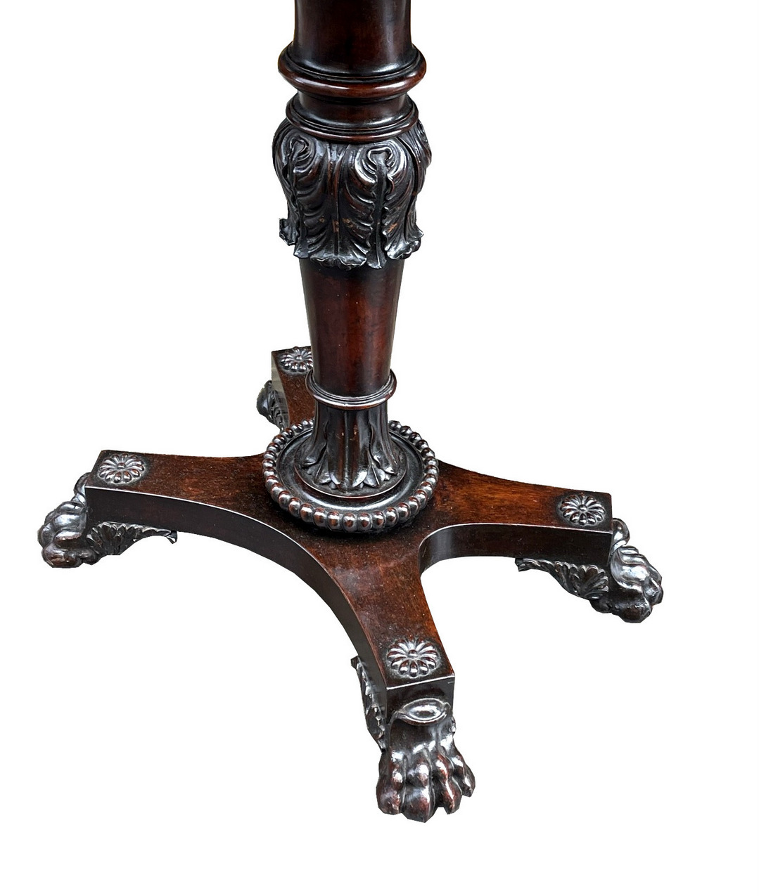 937. Antique English Regency Rosewood Fitted Tea Poy Caddy or Lamp Side Table 19th Ct - Image 3