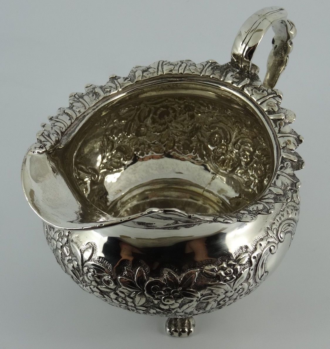 187. Superb Irish Dublin Georgian Silver Cream Jug by James Le Bas 1827 - Image 6