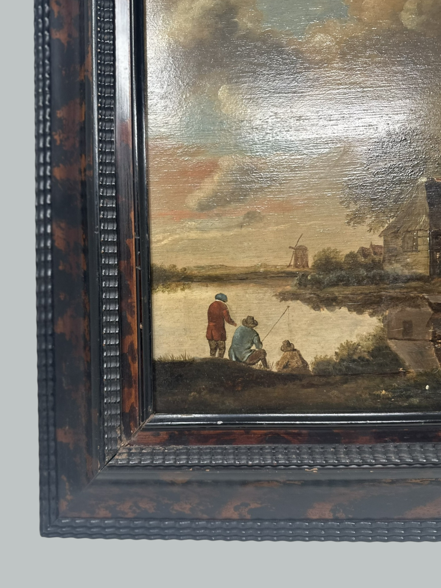 447. Cornelis Gerritsz Decker 1618- 1678 Antique Dutch Painting Fisherman Village - Image 6