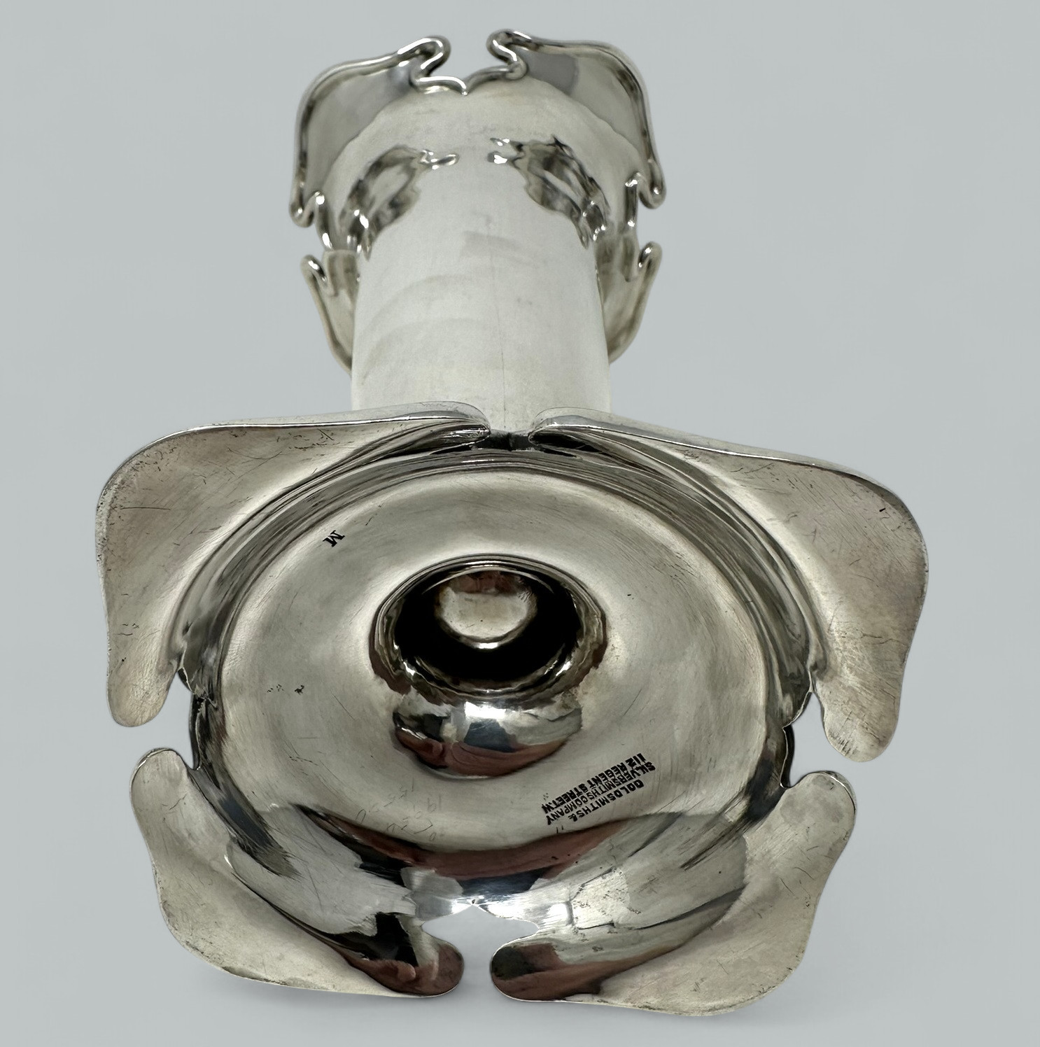 765. Antique English Sterling Silver Trumpet Urn Vase Centerpiece Art Nouveau 1906 - Image 6