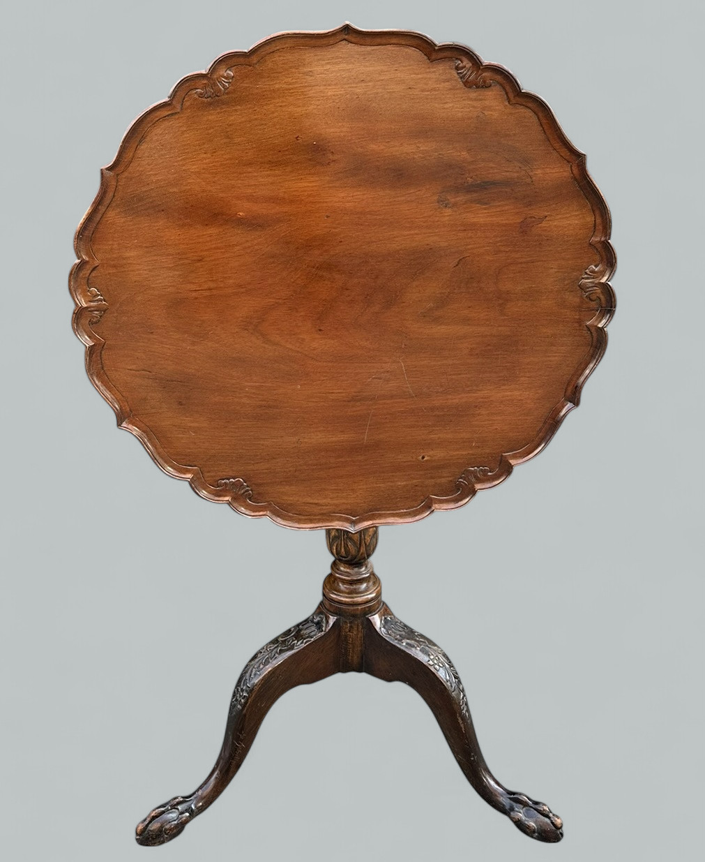 348. Antique Mahogany Occasional Snap Top Table Circular Occasional Wine 19th Century