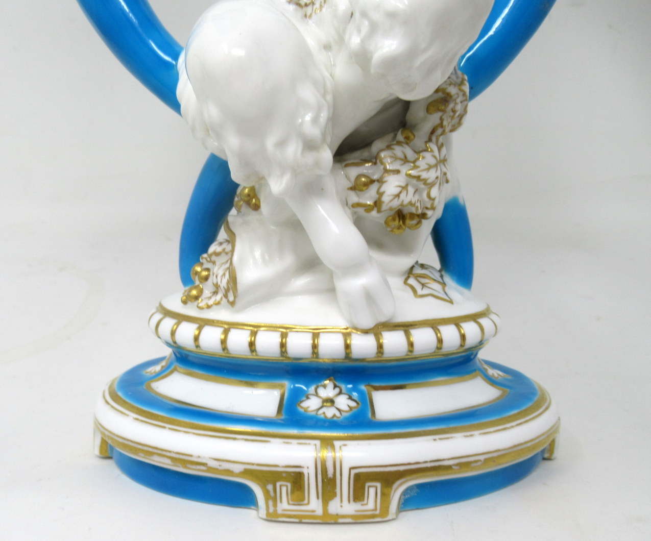 110. Antique Minton Staffordshire Porcelain Candelabra Centerpiece Cherub 19th Ct - Image 4