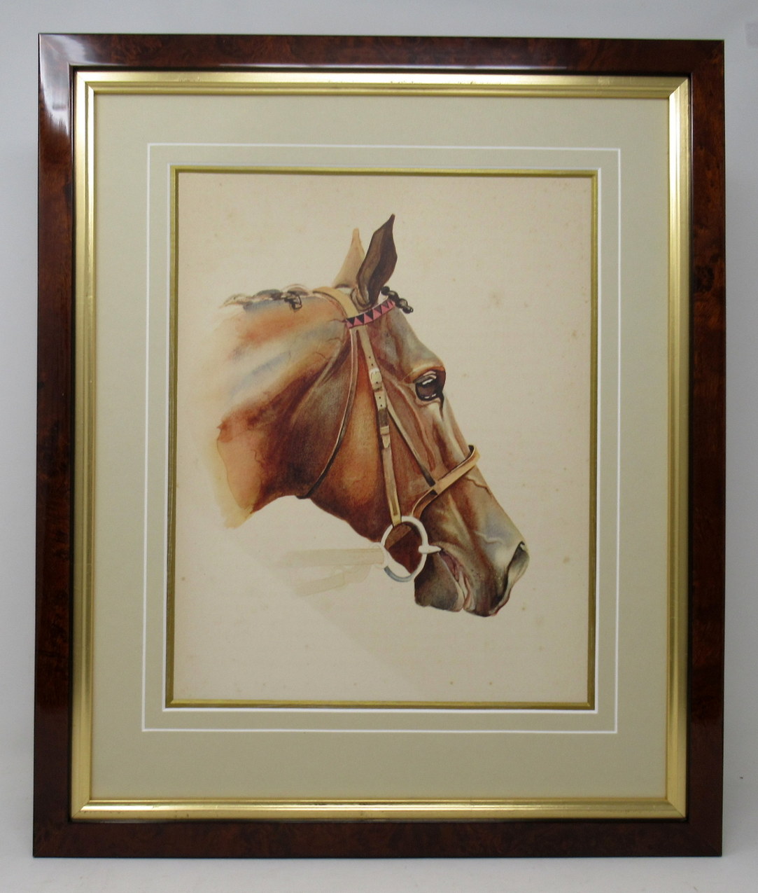 664. Antique Equine Racehorse Painting SIR GALLAHAD French Thoroughbred Horse Racing - Image 3