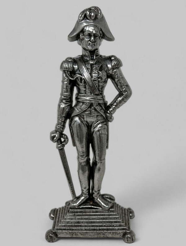 946. Antique Silvered Cast Iron Victorian Door Stop Duke of Wellington Irish Interest