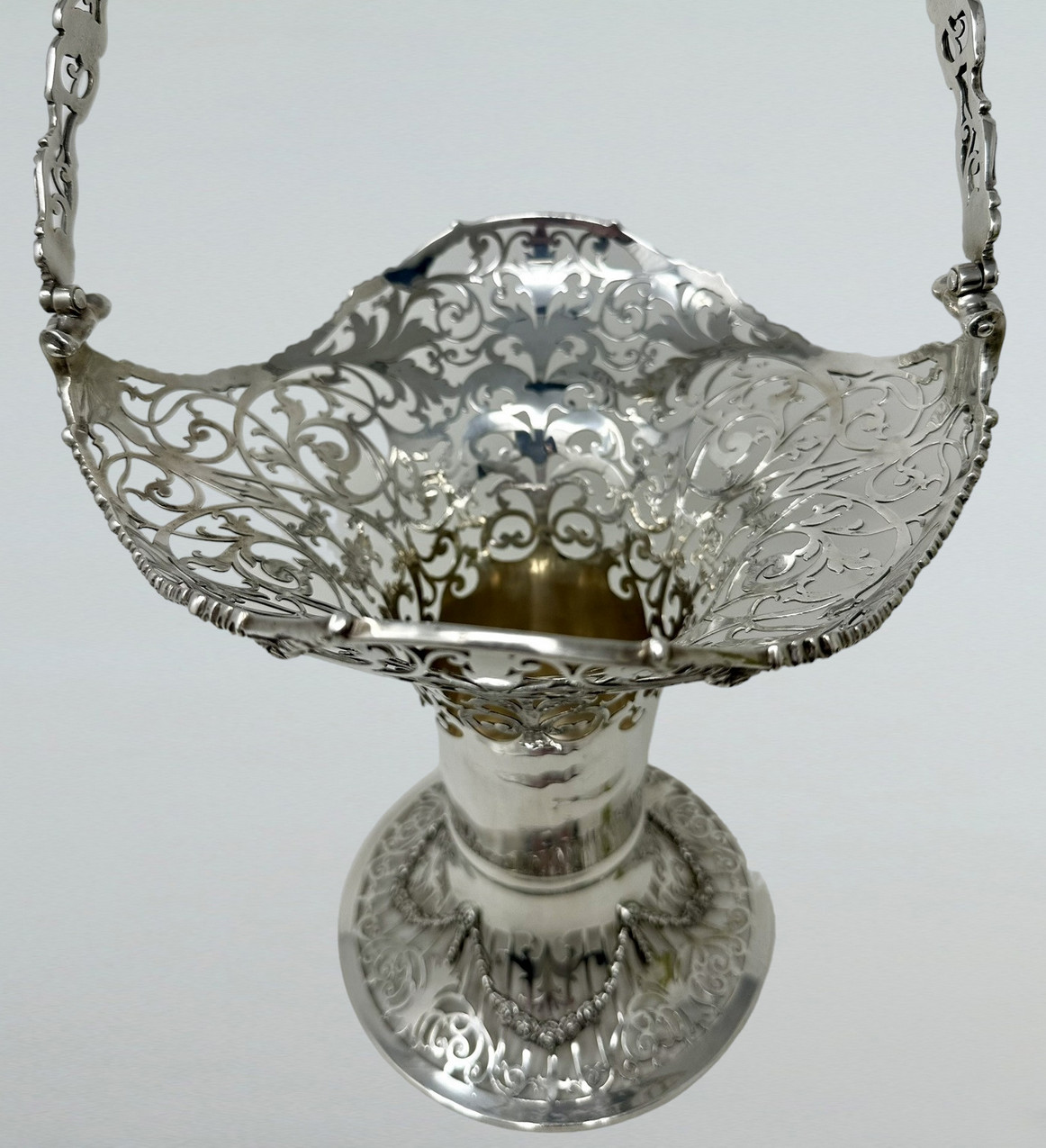 312. Antique English Sterling Silver Fruit Basket Bowl Centerpiece Mappin Webb 1913 - Image 11