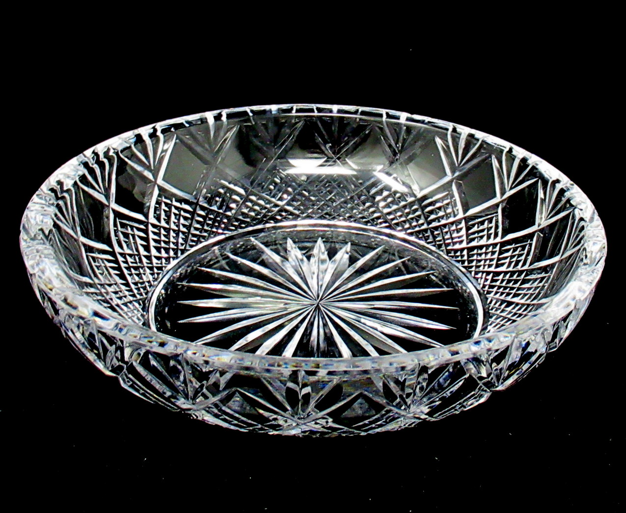 552. Antique Art Deco English Sterling Silver Fruit Bowl Centerpiece Cut Crystal 1924 - Image 11