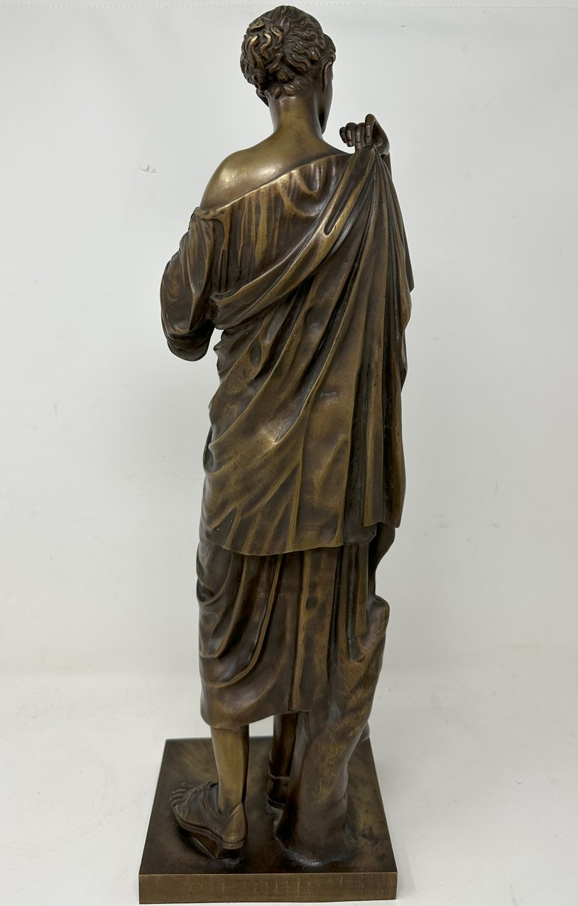 855. Antique Female French Classical Bronze Diana Robing Praxiteles Audin Marseille - Image 5