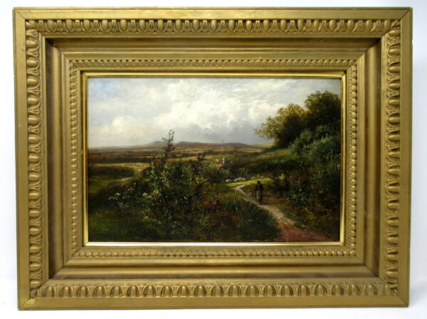 529. Carl Brennir 1850-1920 Landscape View Oil on Canvas 19thCt