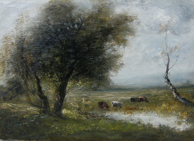 146. Joseph Thors 1863-1900 Cows at Pasture Oil on Canvas - Image 2