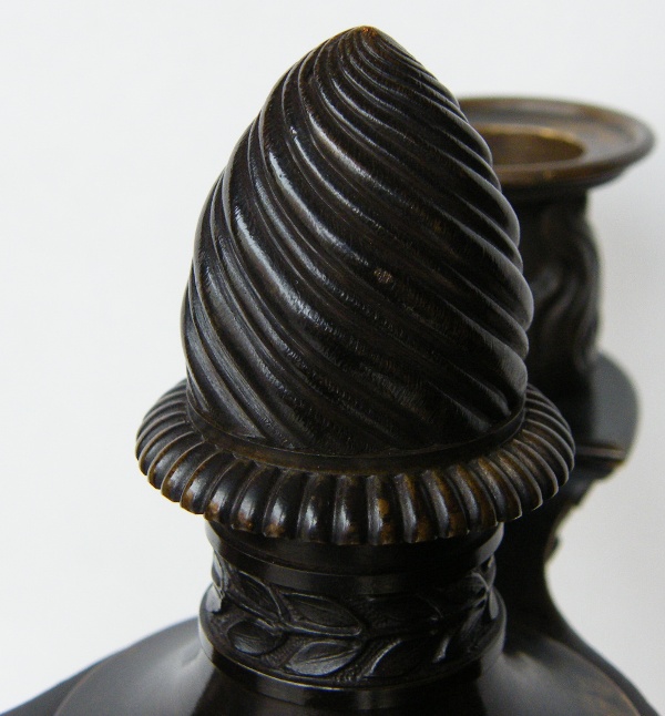 695. Fine Pair French Bronze Candelabra Manner Claude Michel Clodion - Image 13