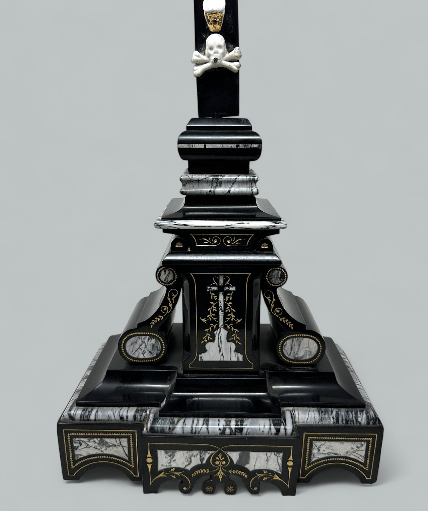 742. Antique Vintage French Gilt Marble Religious Holy Crucifix Jesus Christ Cross - Image 6