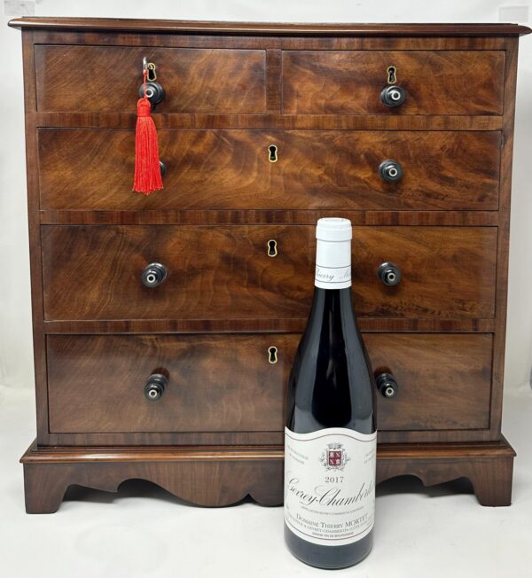 070. Antique English Regency Miniature Apprentice Chest Drawers Flame Mahogany 19Ct