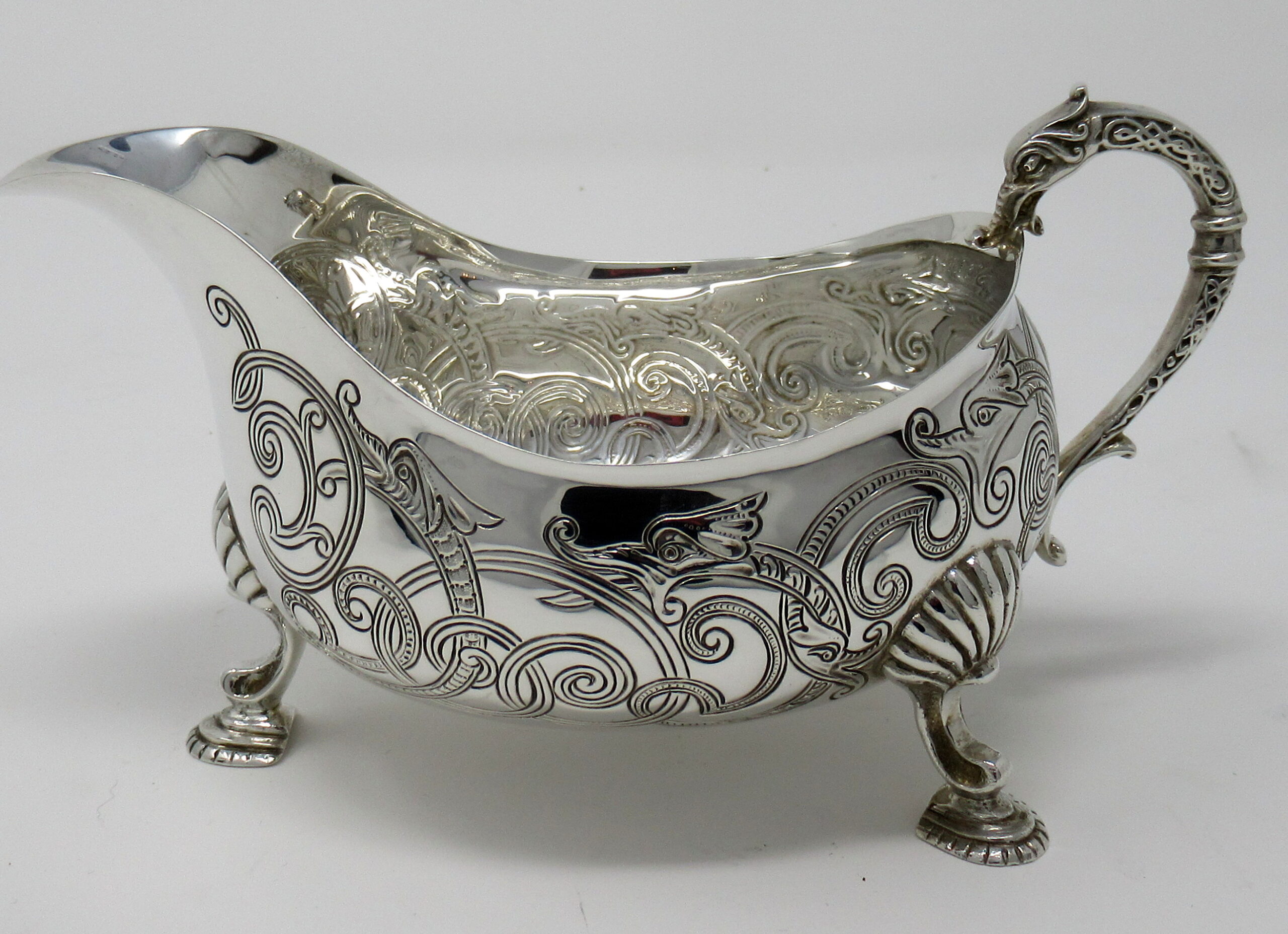 190. Irish Commemorative Silver Gravy Boat by Alwright Marshall Dublin 1966. 8ozs