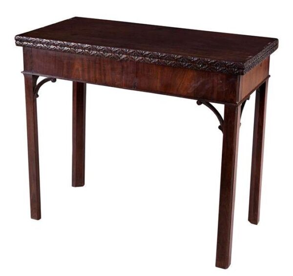 908. Fine George III Mahogany Fold-Over Card Table Manner of Wright and Elwick Circa 1760-1790