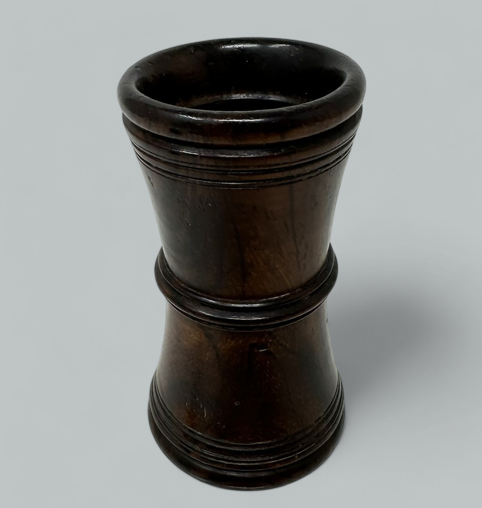 663. Antique Treen Ware Coquilla Nut, Glove Box, Chess Dice Shaker, Lady's Card Case - Image 6