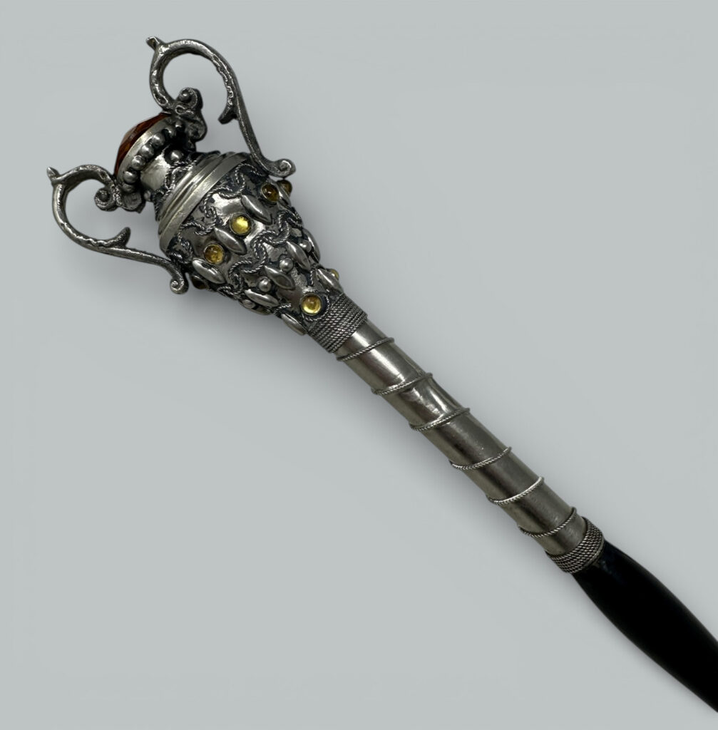 260.  SOLD. Antique Lady Gentlemans Sword English Walking Stick Cane Sterling Silver Wooden