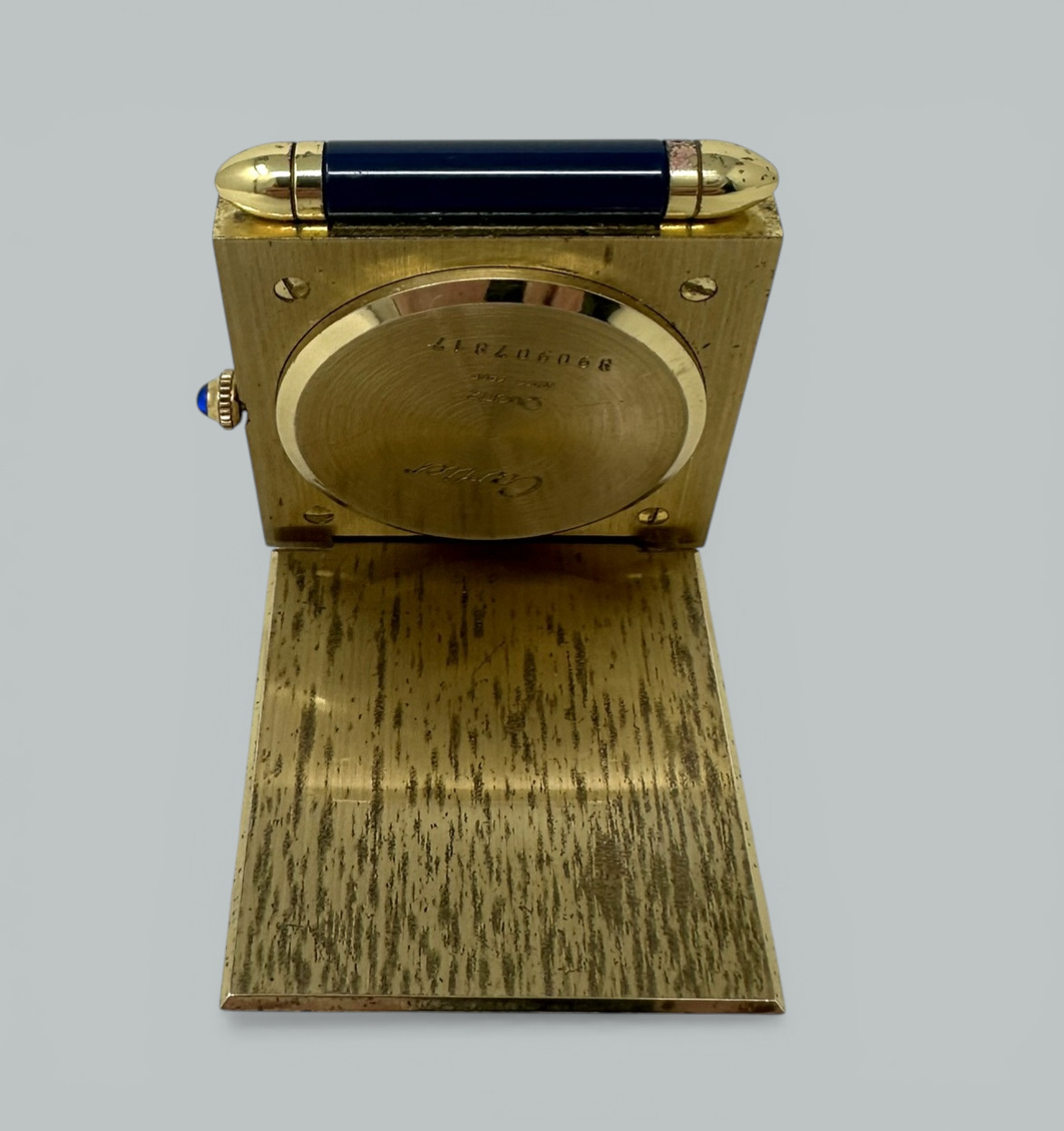 677. Mid Century Vintage Cartier Paris French Quartz Quadrant Traveling Alarm Clock - Image 5