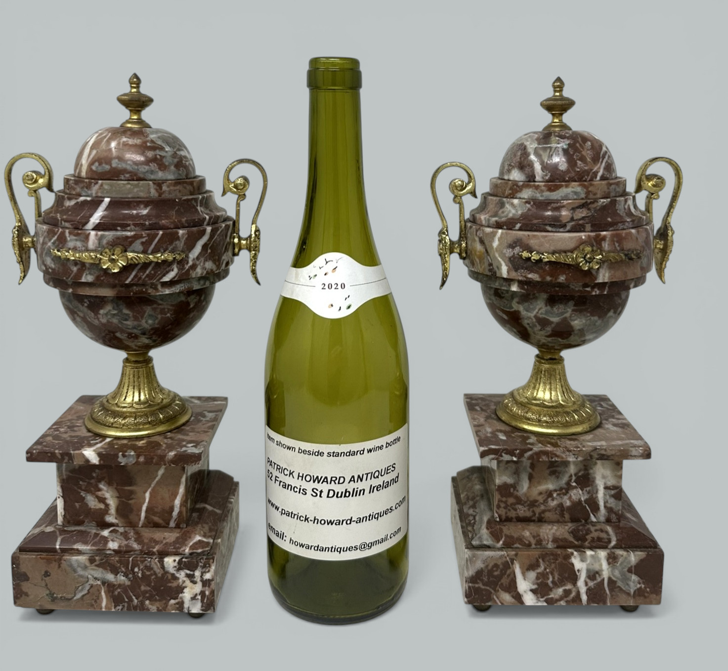 748. Pair French Regency Styl Giallo Sienna Marble Gilt Bronze Ormolu Urns Vases 19Ct - Image 10