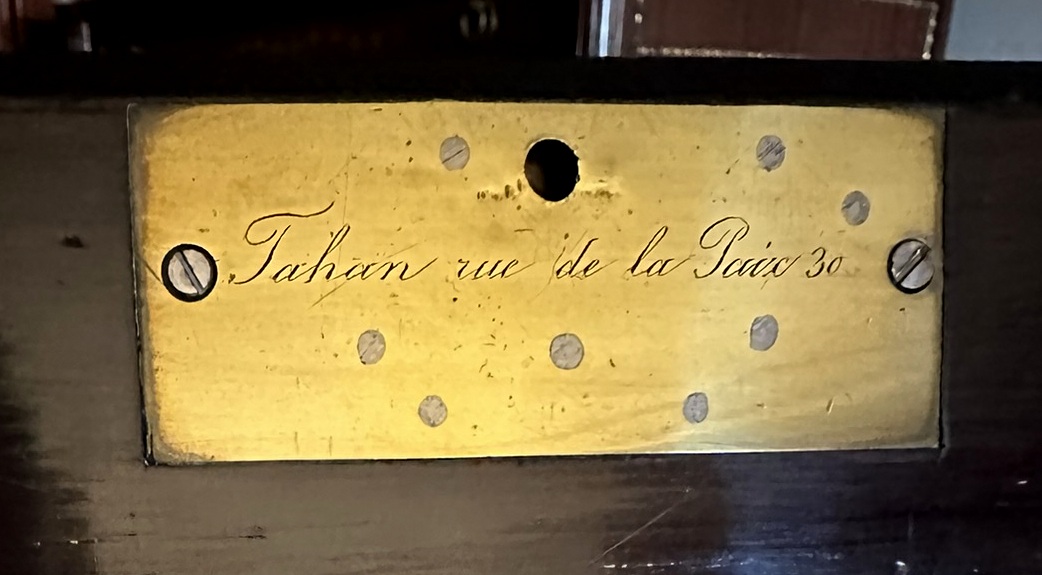 936. Antique French Brass Bound Boulle Desk Wooden Writing Slope ALPHONSE TAHAN Paris - Image 9