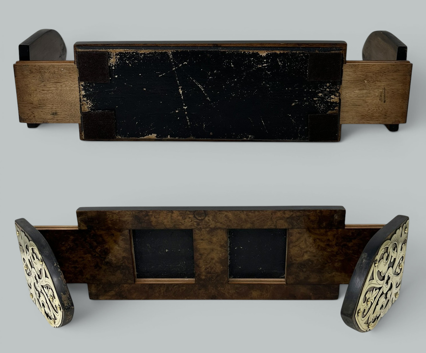 798. Antique Cormandel Wooden Brass Inlaid Book Slide Pietra Dura by George Betjemann - Image 8