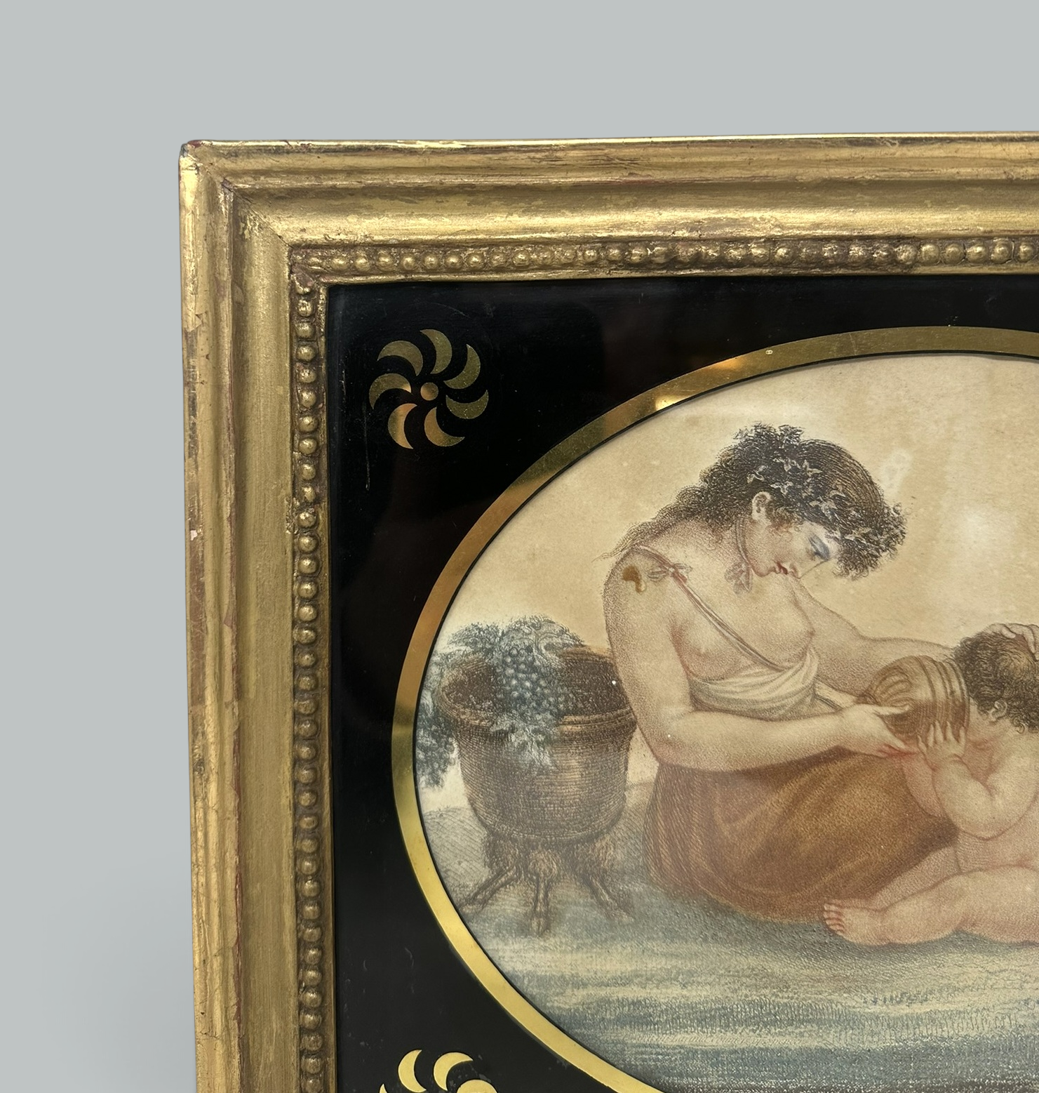 771. Antique Regency Francesco Bartolozzi Hand Colored Stipple Engraving Lady Pair - Image 4