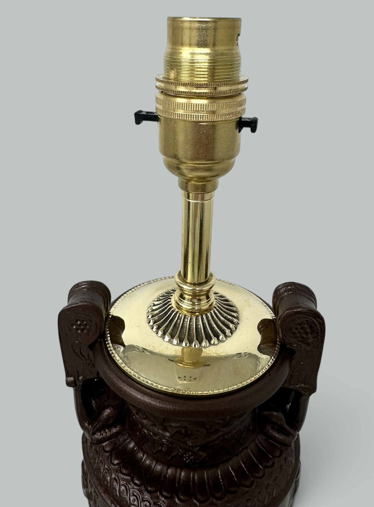 489. Antique Pair French Bronzed Townley Pair Table Lamps Rouge Marble Grand Tour 19C - Image 6