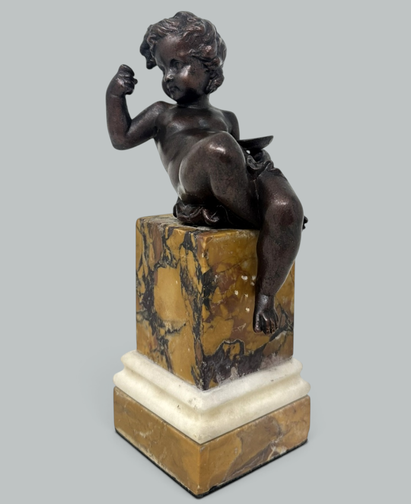867. Antique Regency Grand Tour French Bronze Dore Cherub Putti Sienna Marble 19 Cent