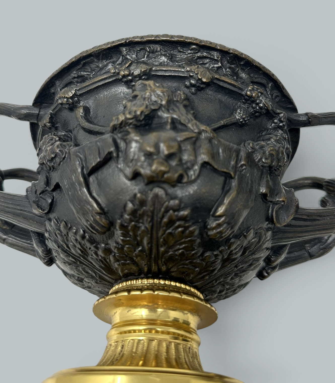 127. Antique Pair French Ormolu Bronze Warwick Albani Grand Tour Vases Urns Clodion - Image 11