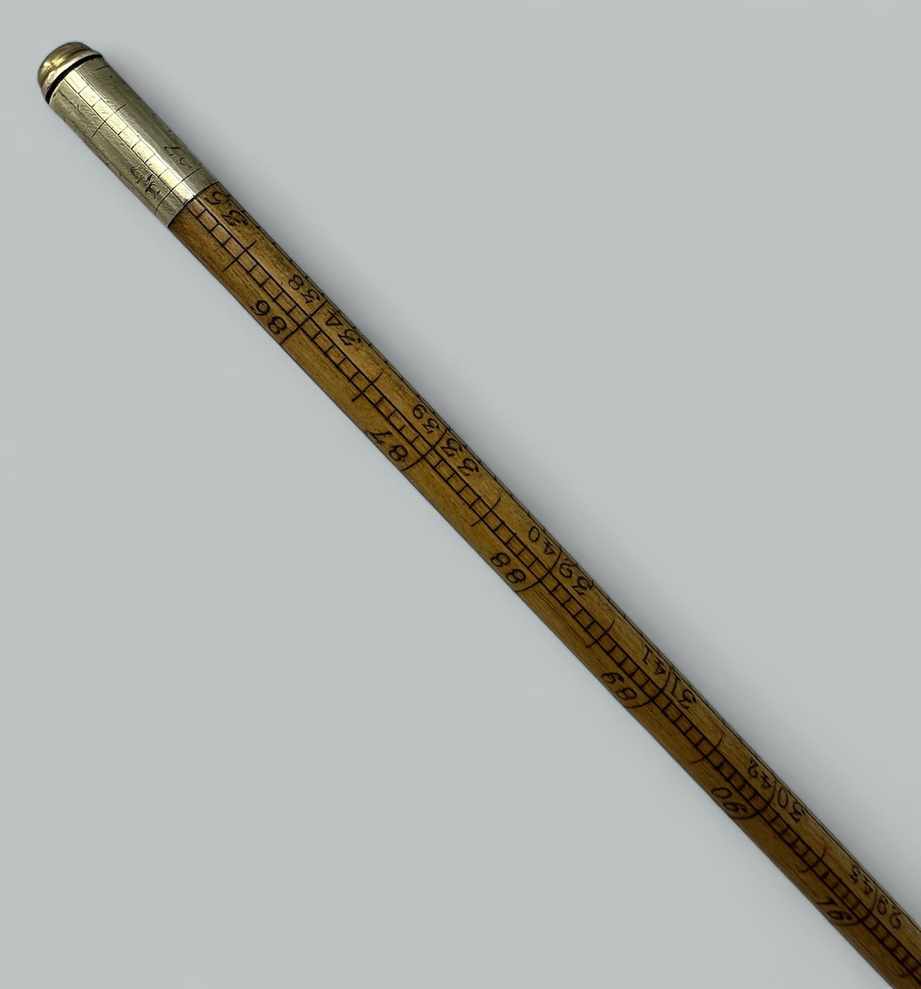 125. Antique Gentlemans Ladys Gadget Measuring English Bamboo Walking Stick Cane RARE - Image 5