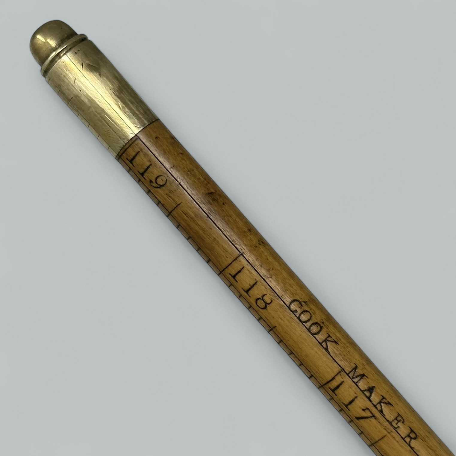 125. Antique Gentlemans Ladys Gadget Measuring English Bamboo Walking Stick Cane RARE - Image 11