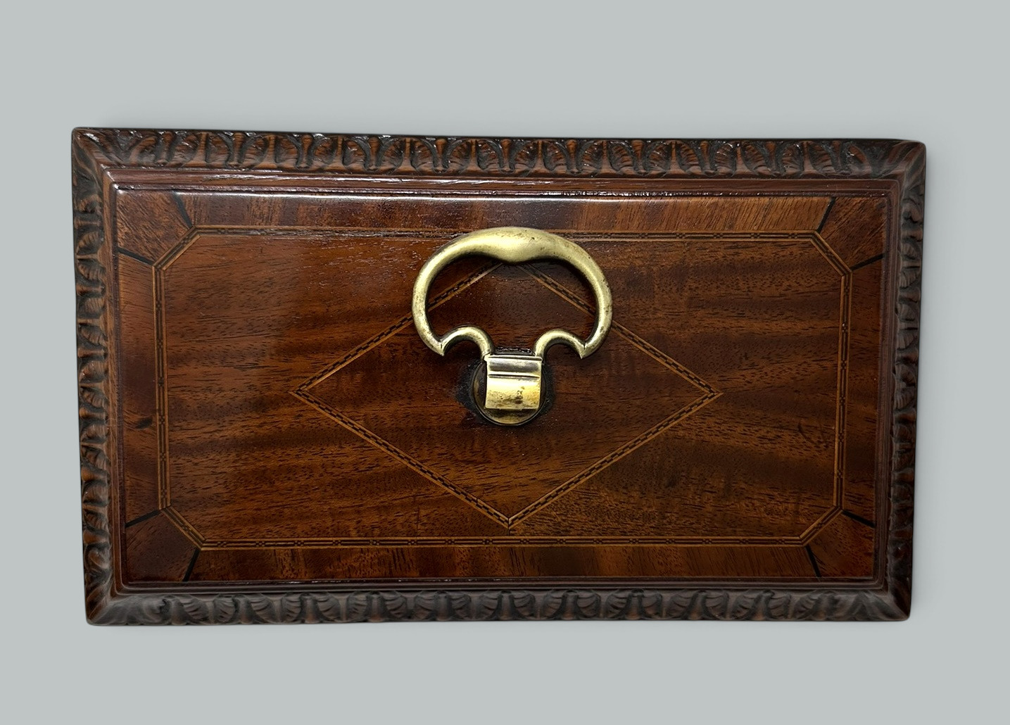 127. Antique English Wooden Georgian Chippendale Triple Tea Caddy 18C Irish Provenance - Image 6