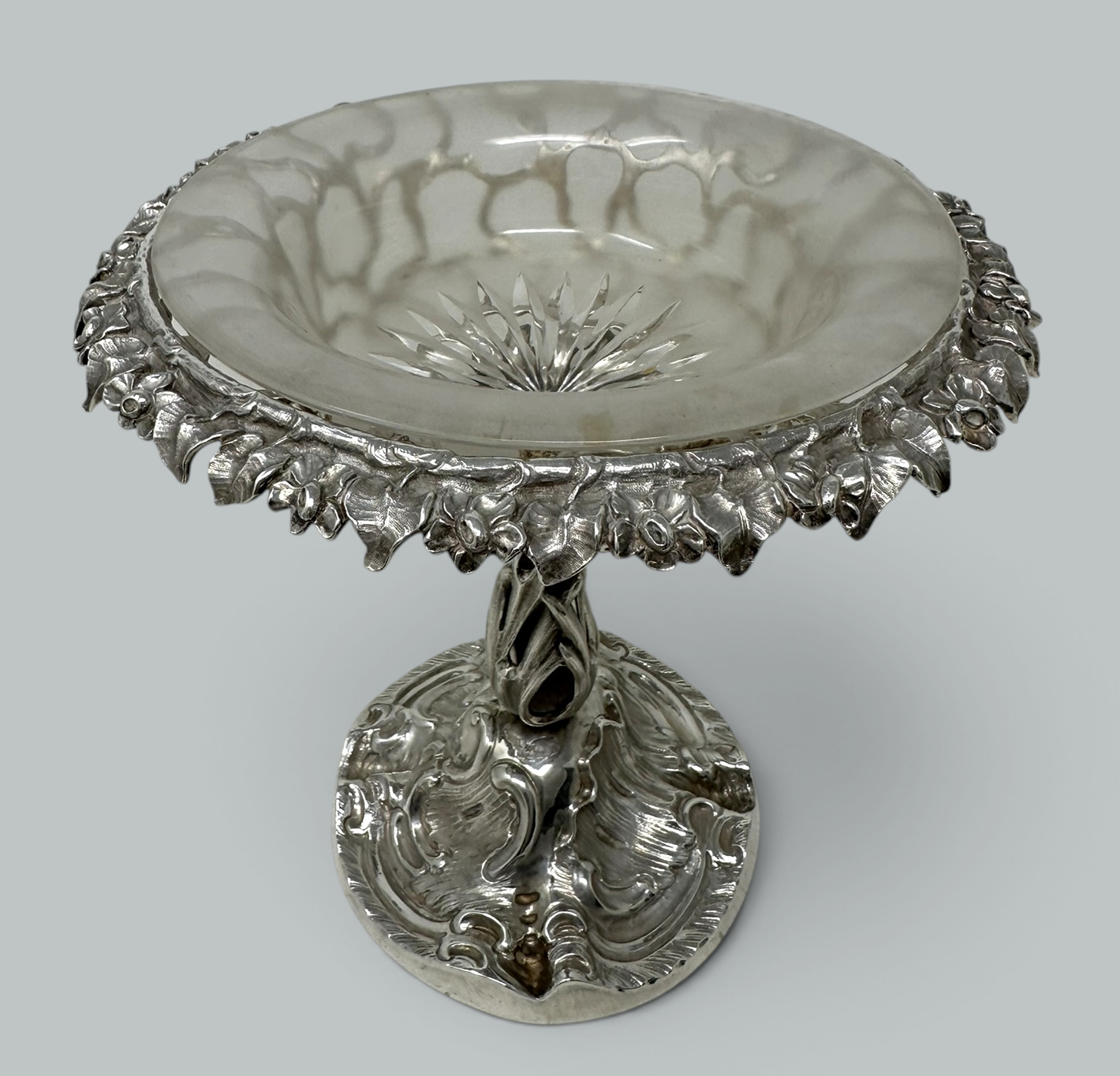 623. Antique Victorian English Sterling Silver Tazza Compot Centerpiece Fruit Bowl - Image 2