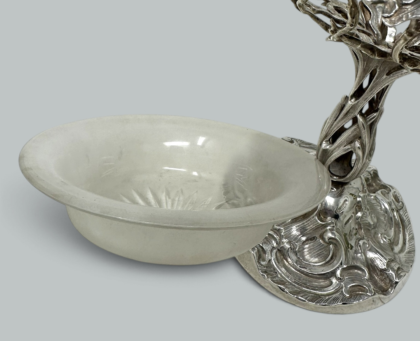 623. Antique Victorian English Sterling Silver Tazza Compot Centerpiece Fruit Bowl - Image 8
