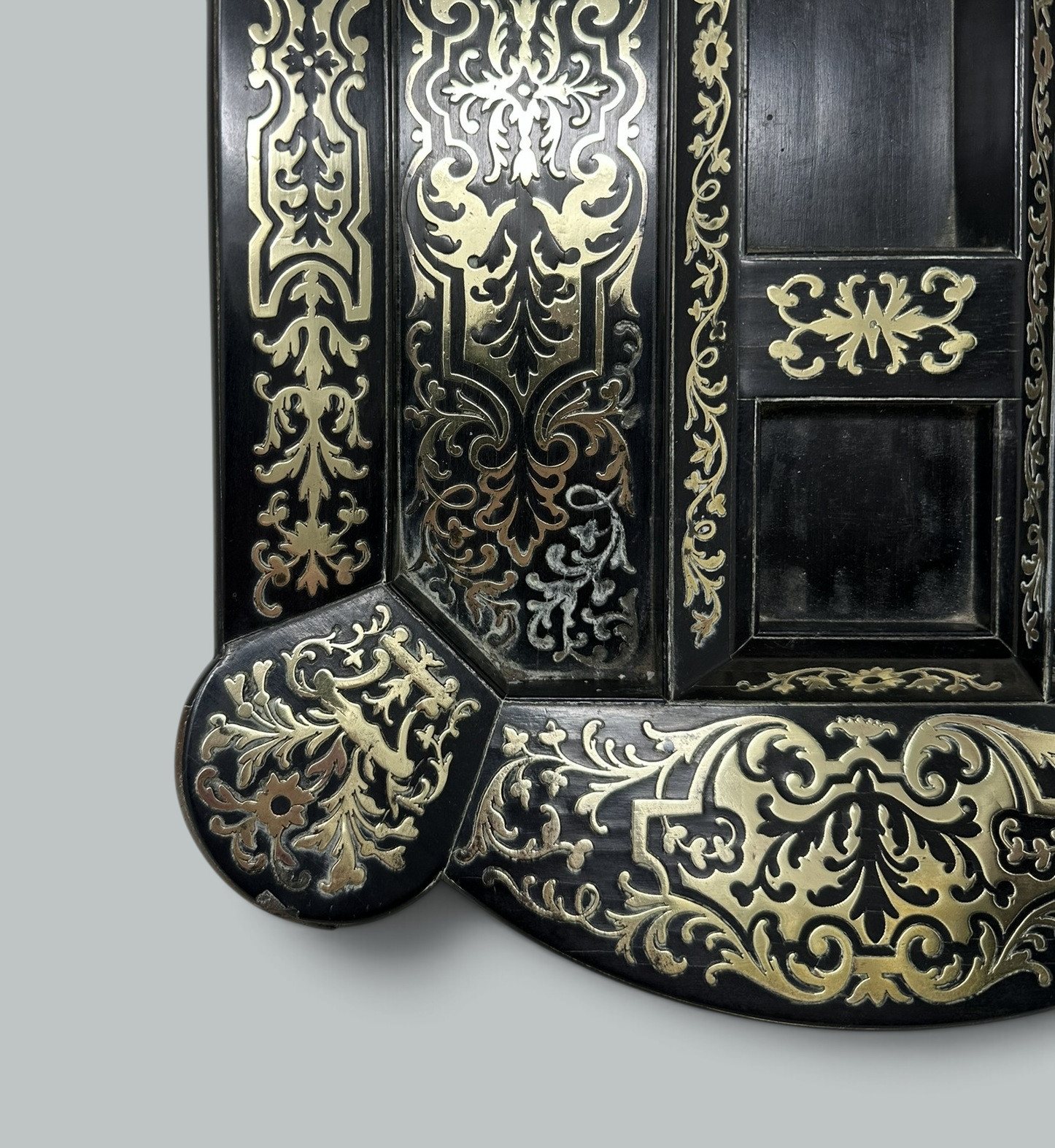 166. Antique Grand Tour Mahogany Boulle Work Brass Inlaid Desk Set Inkstand Regency - Image 7