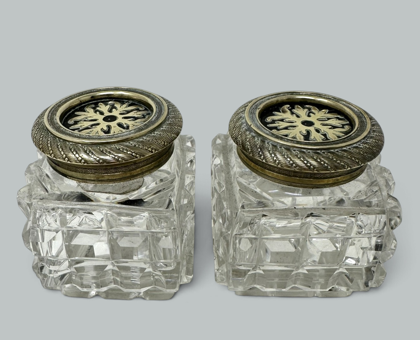 166. Antique Grand Tour Mahogany Boulle Work Brass Inlaid Desk Set Inkstand Regency - Image 9