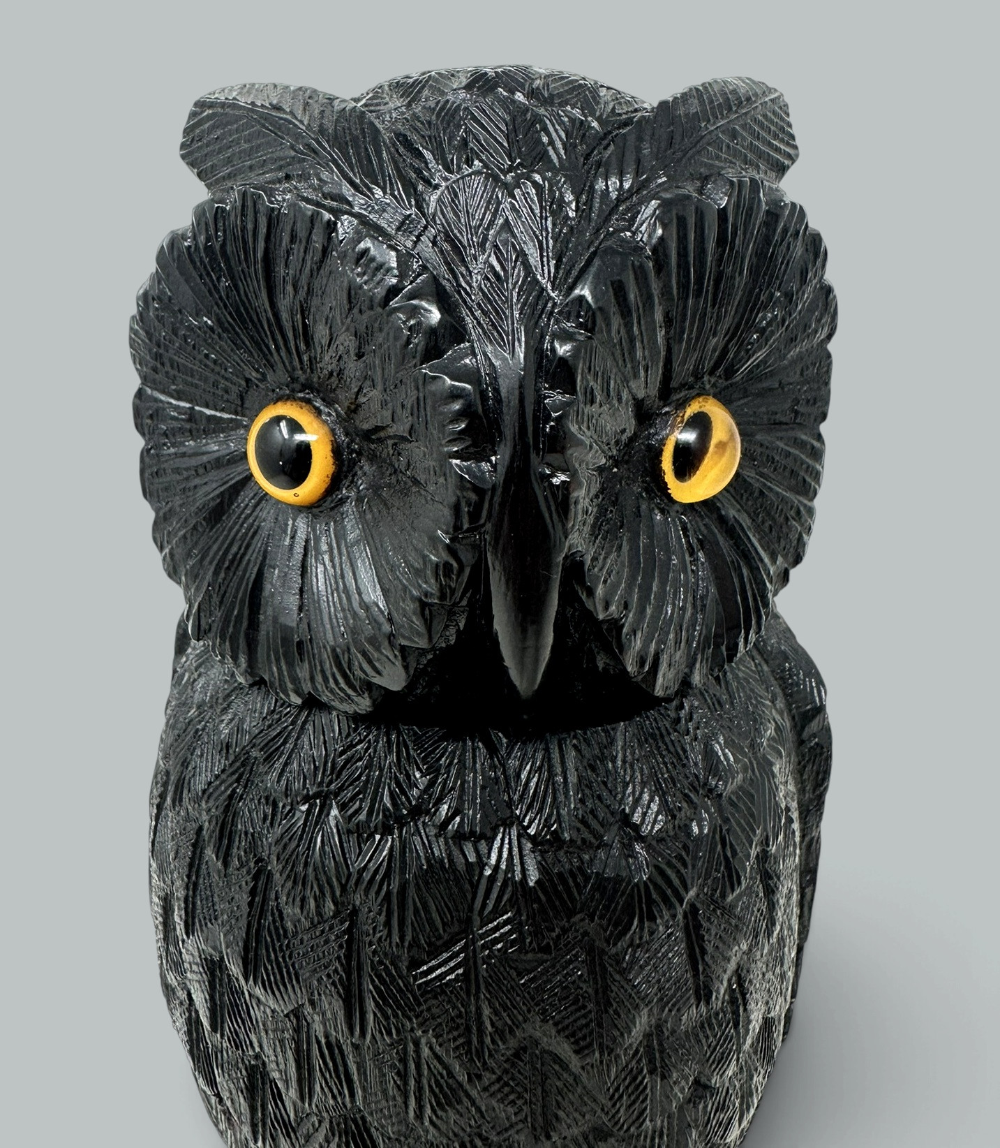 836. Irish Bog Oak Hand Carved Wooden Owl poss by Cornelius Goggin Dublin Ireland 19C - Image 6