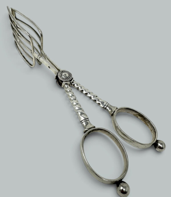 950. Antique Vintage English Sterling Silver Asparagus Tongs Ben Wade Sheffield 1921