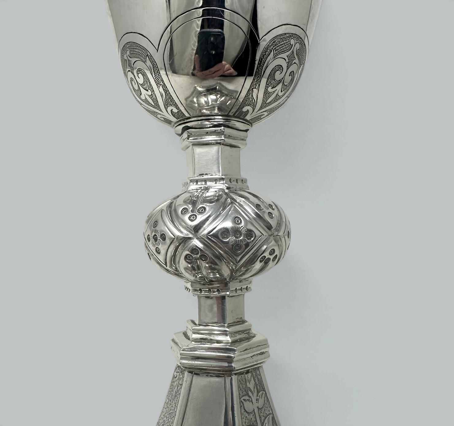 087. Antique Vintage Sterling Silver Wine Religious Goblet Chalice IRISH 1912. 12ozs - Image 5