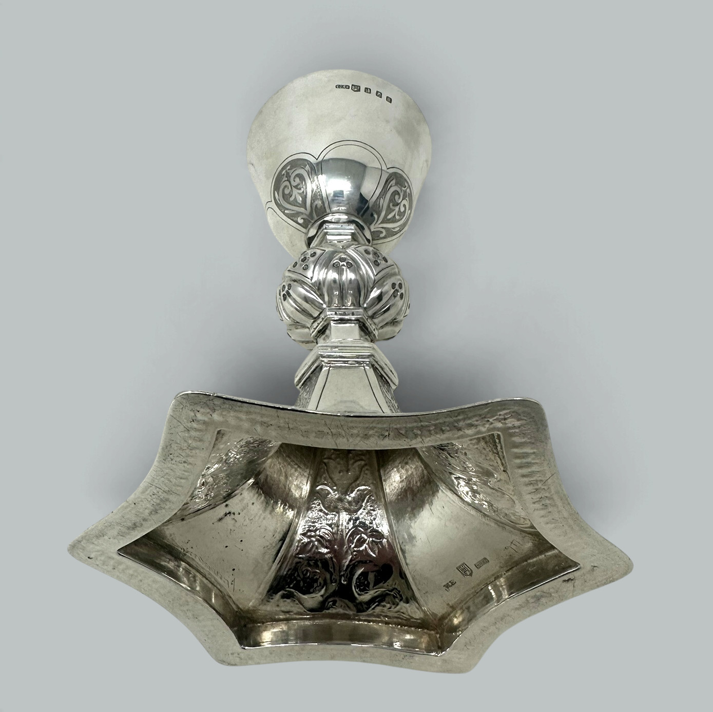 087. Antique Vintage Sterling Silver Wine Religious Goblet Chalice IRISH 1912. 12ozs - Image 7