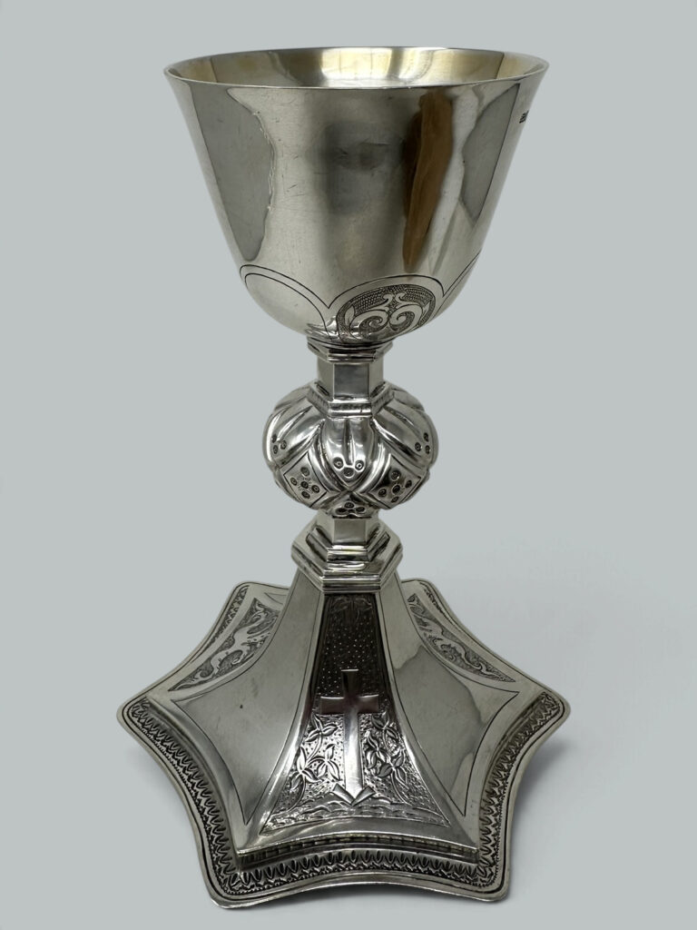087. Antique Vintage Sterling Silver Wine Religious Goblet Chalice IRISH 1912. 12ozs