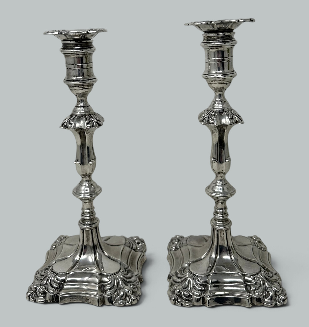 542. Antique Pair English Sterling Silver Candlesticks Candelabra Adams Style 1899 - Image 3