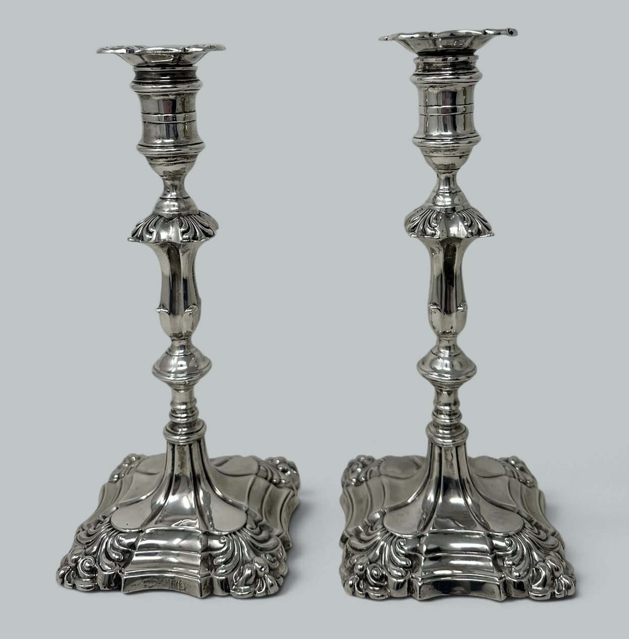 542. Antique Pair English Sterling Silver Candlesticks Candelabra Adams Style 1899 - Image 5