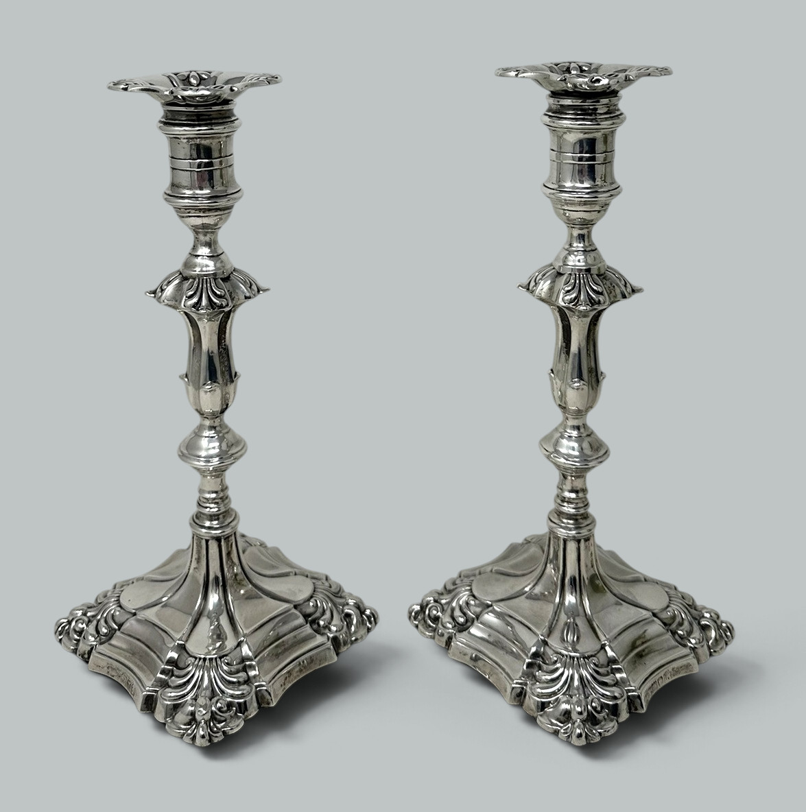 542. Antique Pair English Sterling Silver Candlesticks Candelabra Adams Style 1899 - Image 6