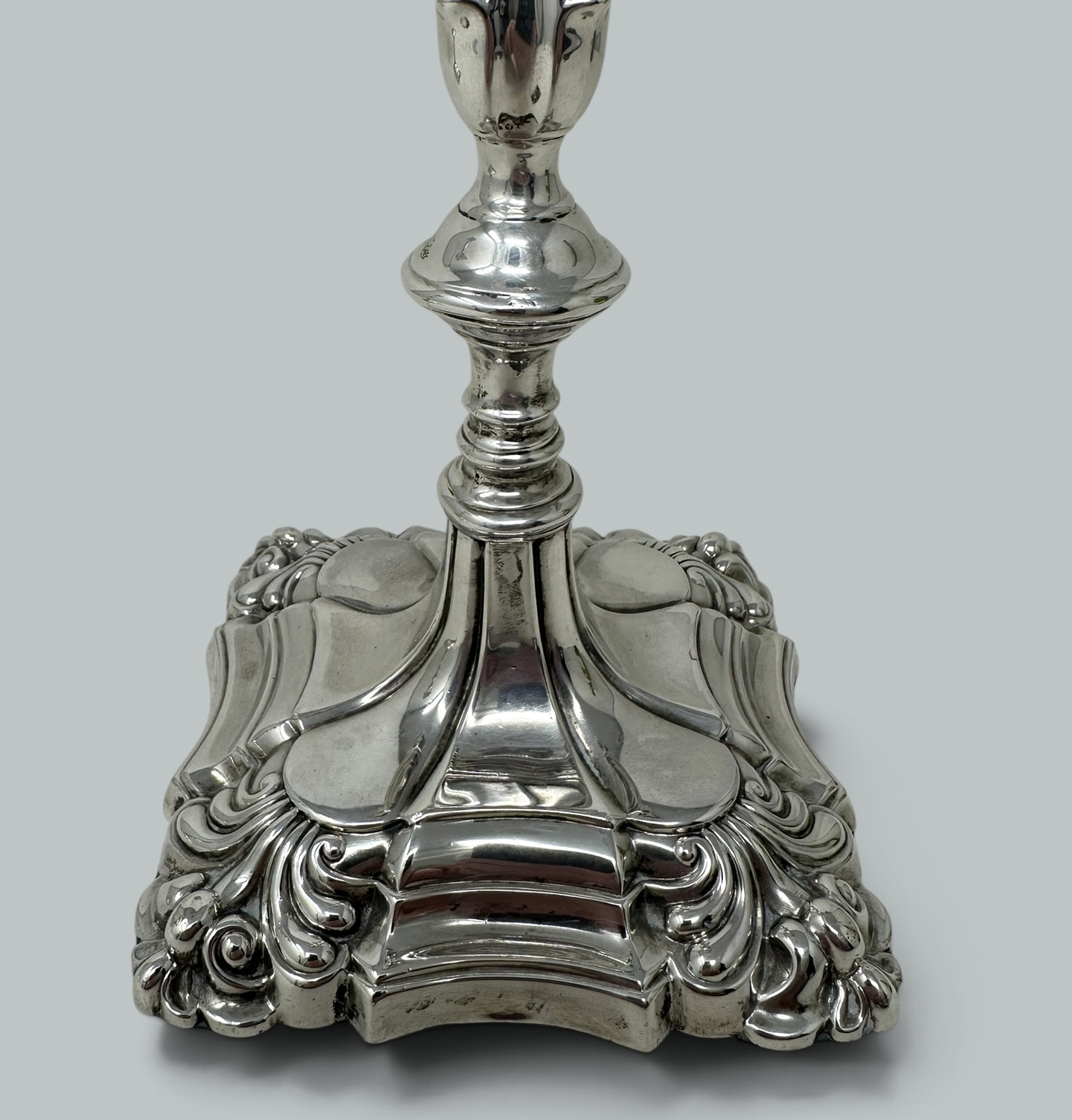 542. Antique Pair English Sterling Silver Candlesticks Candelabra Adams Style 1899 - Image 8