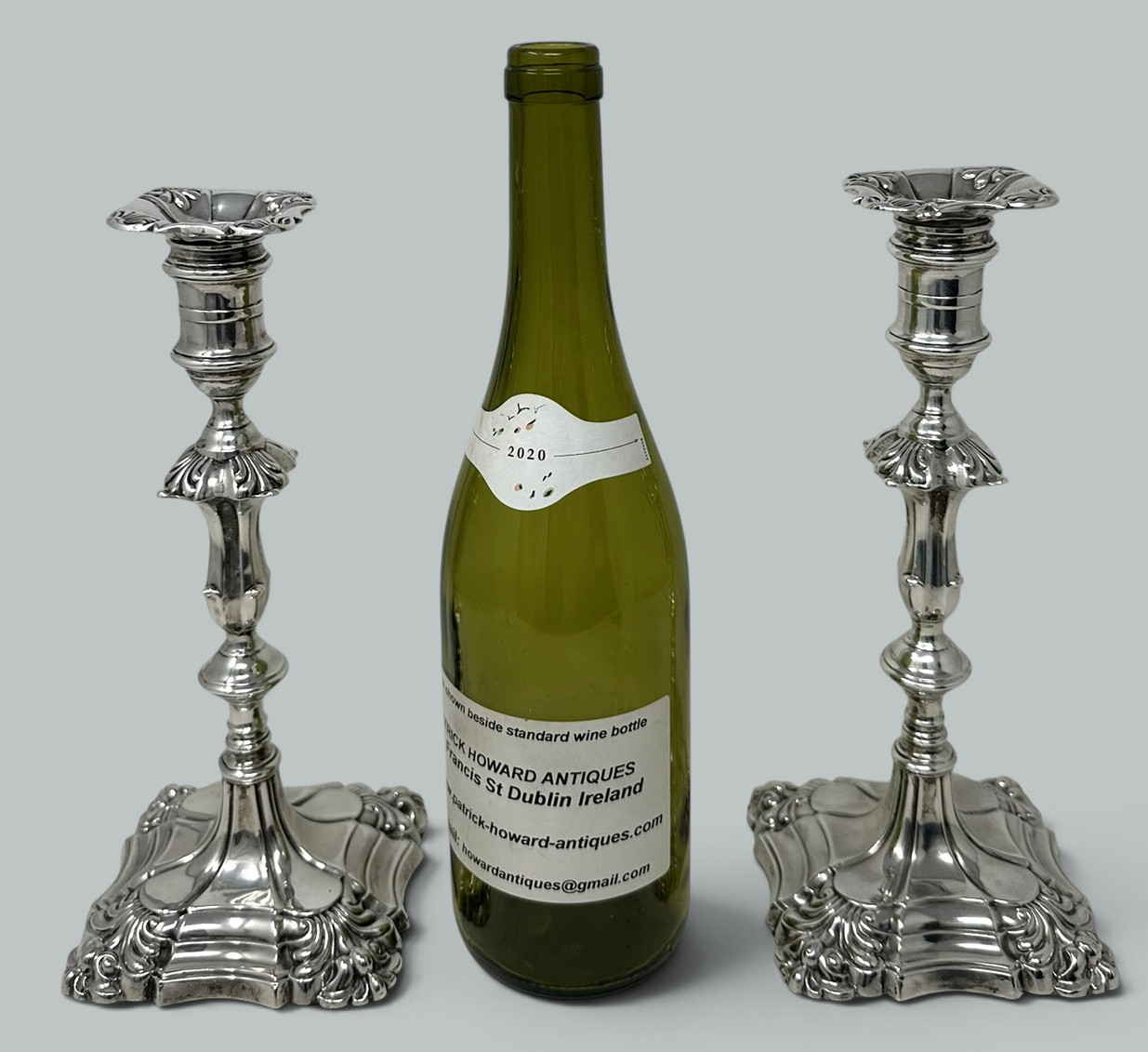 542. Antique Pair English Sterling Silver Candlesticks Candelabra Adams Style 1899 - Image 13