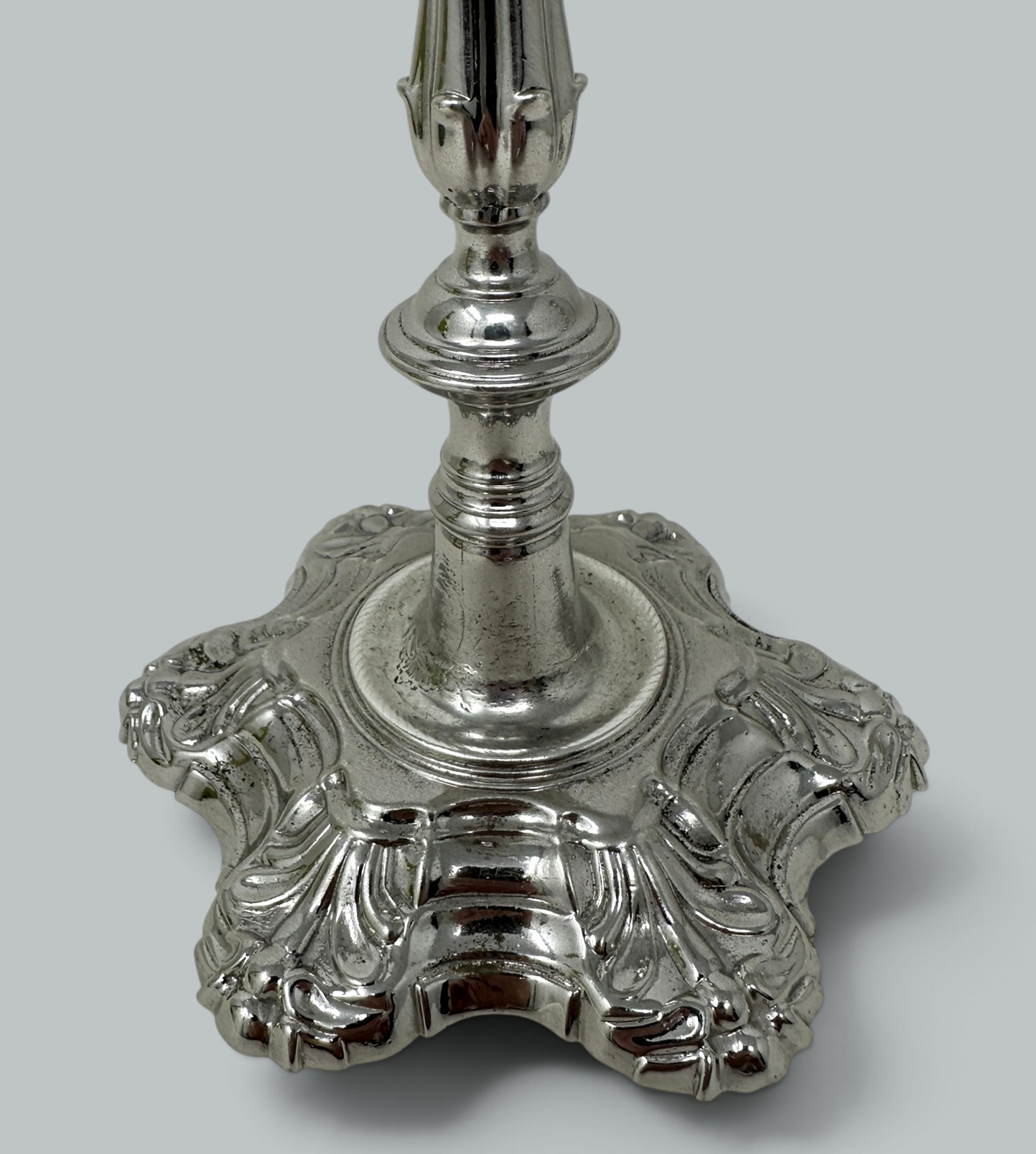 934. Antique Pair English Sterling Silver Georgian Candlesticks by William Cafe 1757 - Image 5